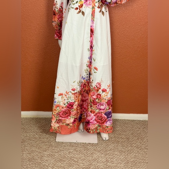 MaiNSTriP Floral Long Sleeve Maxi Dress with Belt Size Large. E88 - Picture 8 of 17